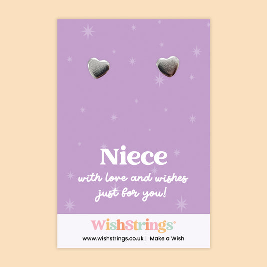 Niece - Silver Heart Stud Earrings | 304 Stainless - Hypoallergenic