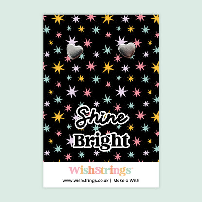 Shine Bright - Silver Heart Stud Earrings | 304 Stainless - Hypoallergenic