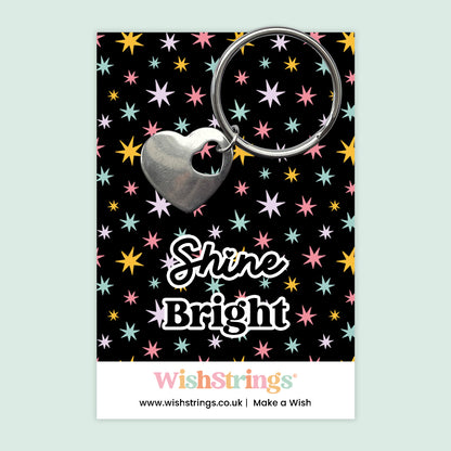 Shine Bright - Heart Keyring