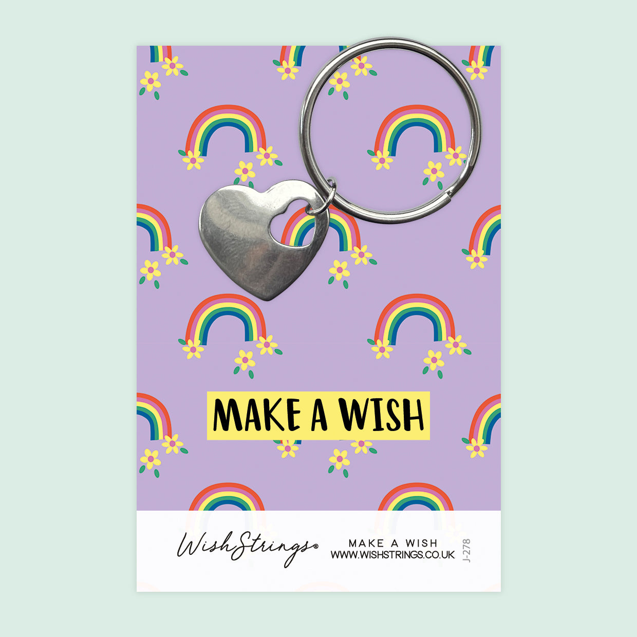 Make a Wish, Rainbow - Heart Keyring