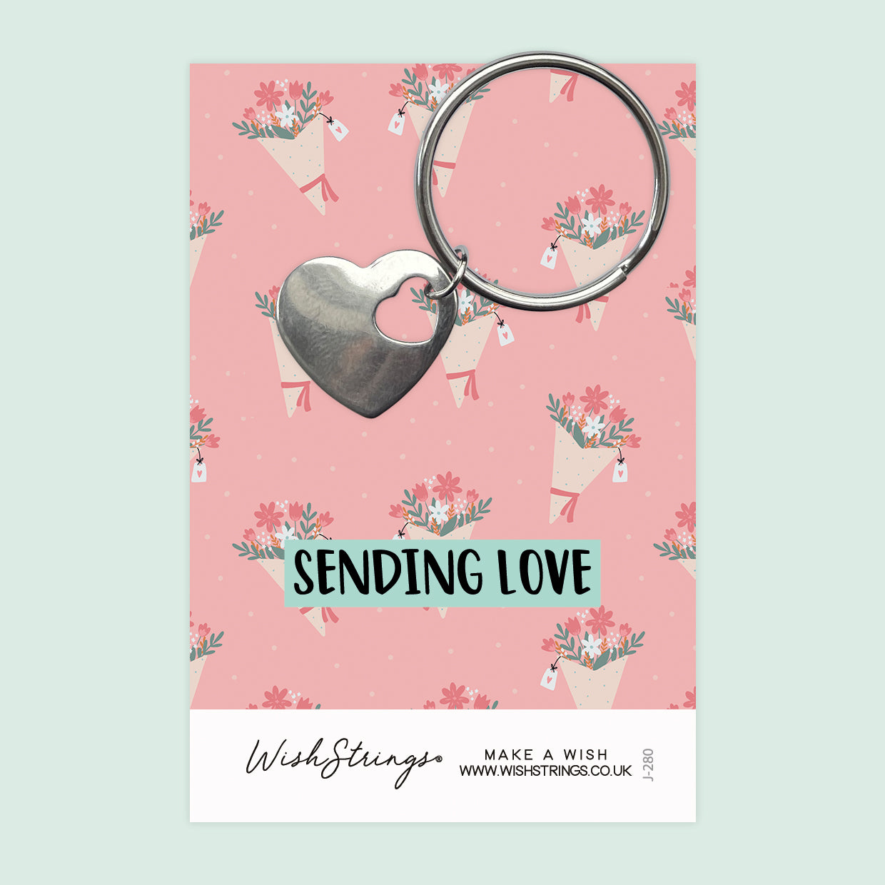 Sending Love - Heart Keyring