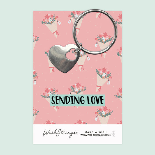 Sending Love - Heart Keyring