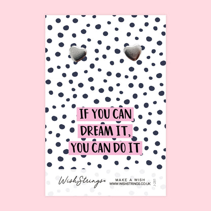 Dream it, Do it - Silver Heart Stud Earrings | 304 Stainless - Hypoallergenic