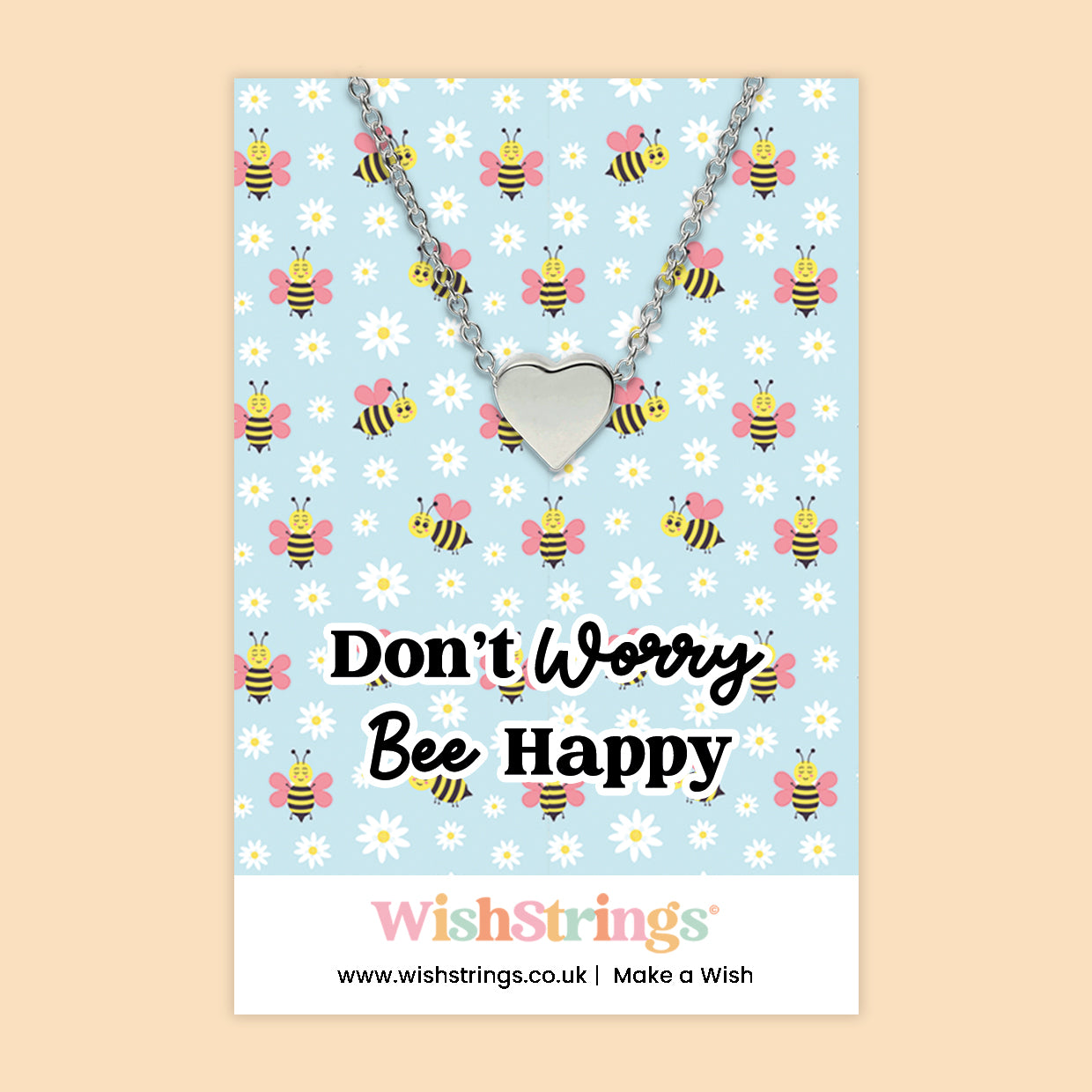 Don’t Worry Bee Happy - Heart Necklace