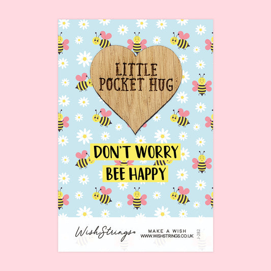 Pocket Hug - Don’t Worry, Bee Happy | Adorable Bee Theme Gift for Positivity & Joy | Keepsake Token for Sending a Hug, Support & Happiness
