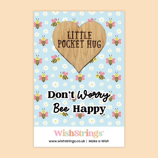 Pocket Hug - Don’t Worry Bee Happy | Adorable Bee Theme Gift for Positivity & Joy | Keepsake Token for Sending a Hug, Support & Happiness