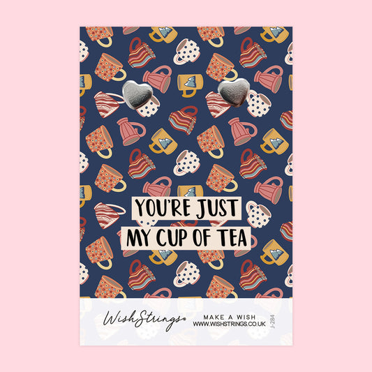 You're Just my Cup of Tea - Silver Heart Stud Earrings | 304 Stainless - Hypoallergenic