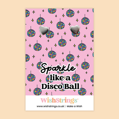 Sparkle Like a Disco Ball - Silver Heart Stud Earrings | 304 Stainless - Hypoallergenic