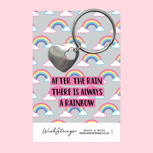 After the Rain is a Rainbow - Heart Keyring