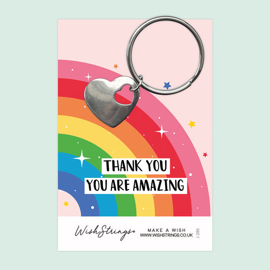 Thank You, Rainbow - Heart Keyring