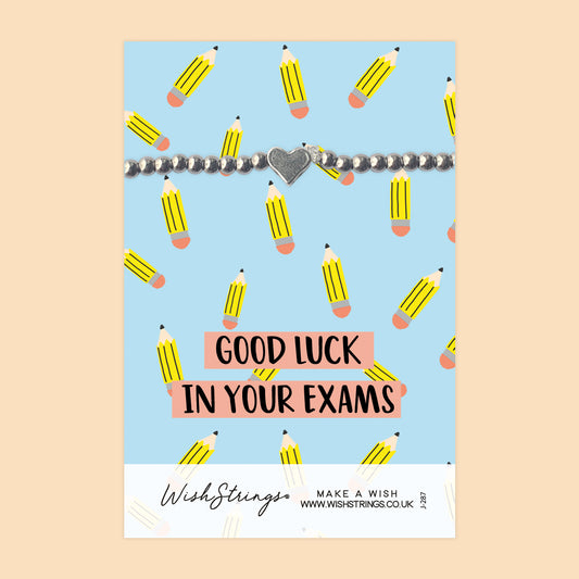 Good Luck Exams - Heart Stretch Bracelet