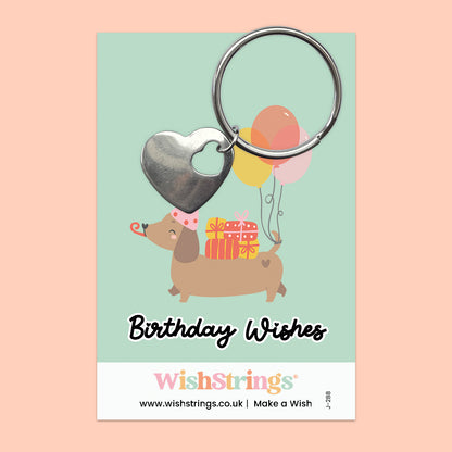 Birthday Wishes - Heart Keyring