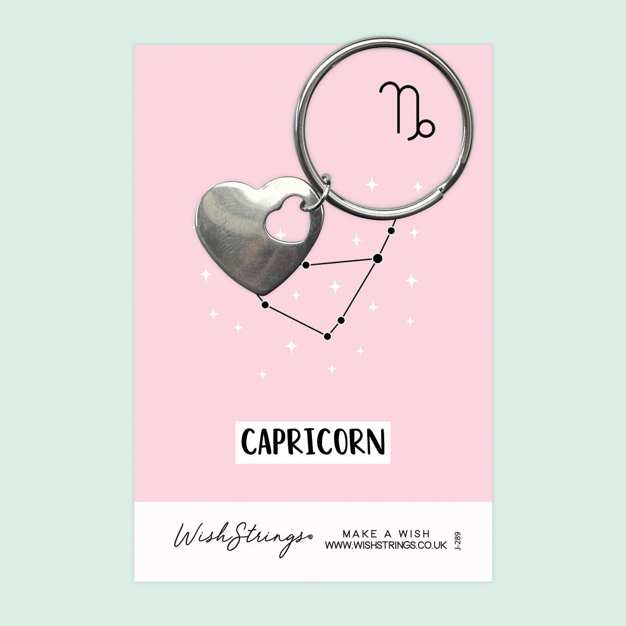 Capricorn, Star Sign Horoscope - Heart Keyring