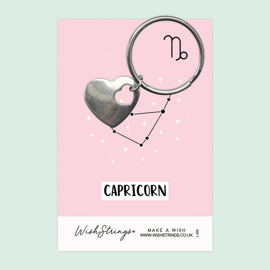 Capricorn, Star Sign Horoscope - Heart Keyring