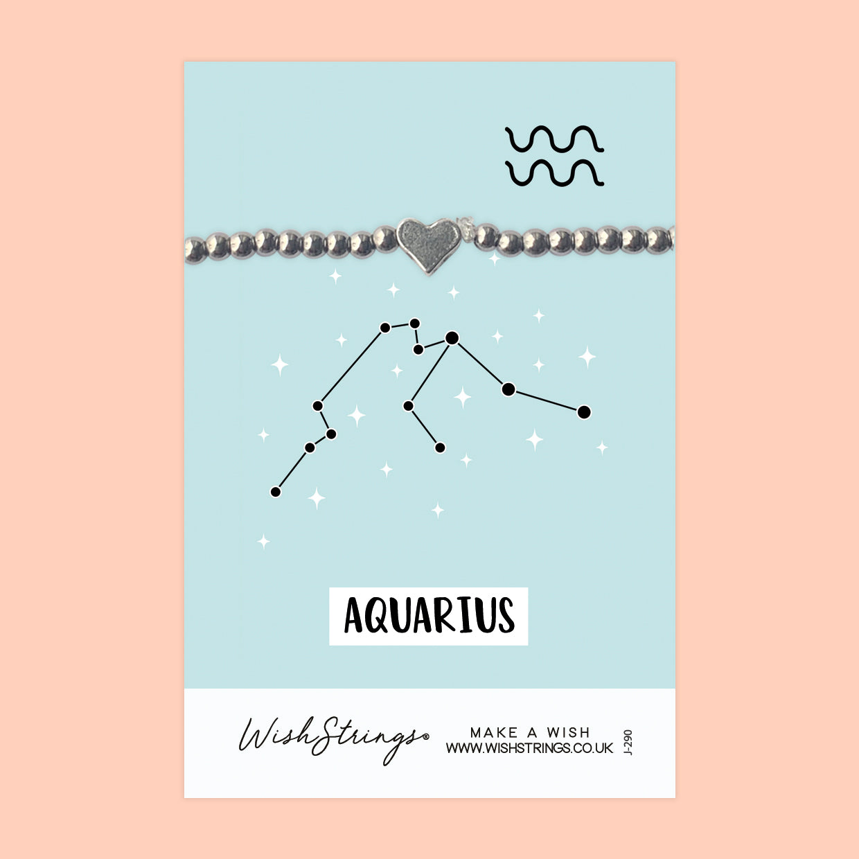 AQUARIUS, Star Sign Horoscope - Heart Stretch Bracelet