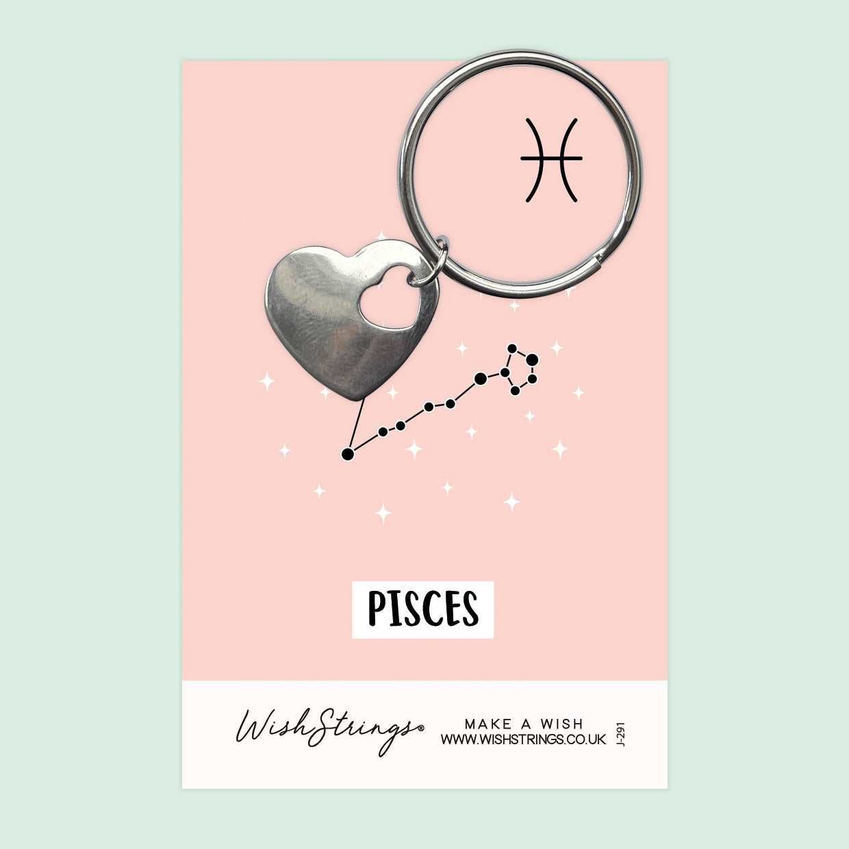 PISCES, Star Sign Horoscope - Heart Keyring