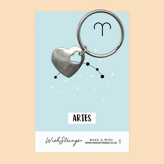 ARIES, Star Sign Horoscope - Heart Keyring