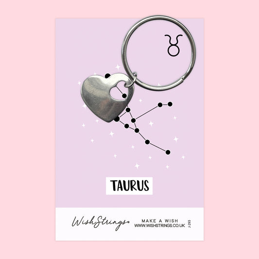 TAURUS, Star Sign Horoscope - Heart Keyring