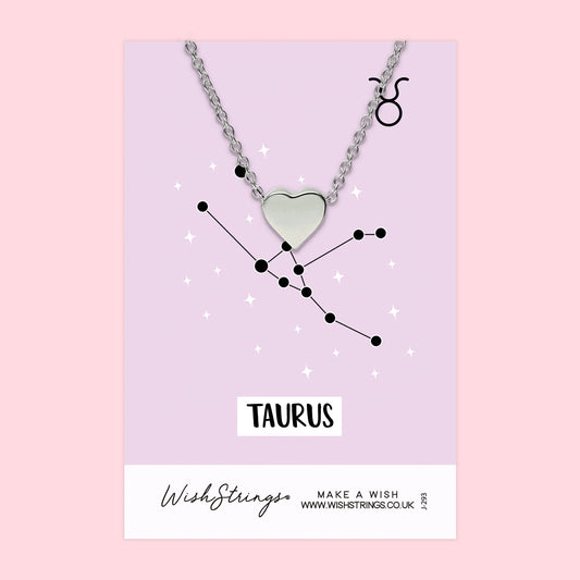 TAURUS, Star Sign Horoscope - Heart Necklace