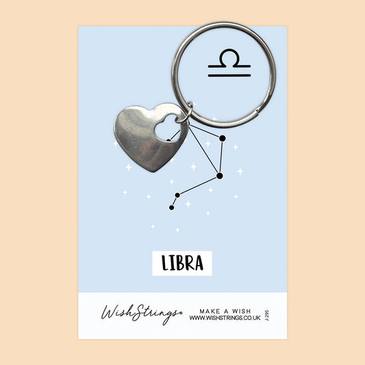 LIBRA, Star Sign Horoscope - Heart Keyring