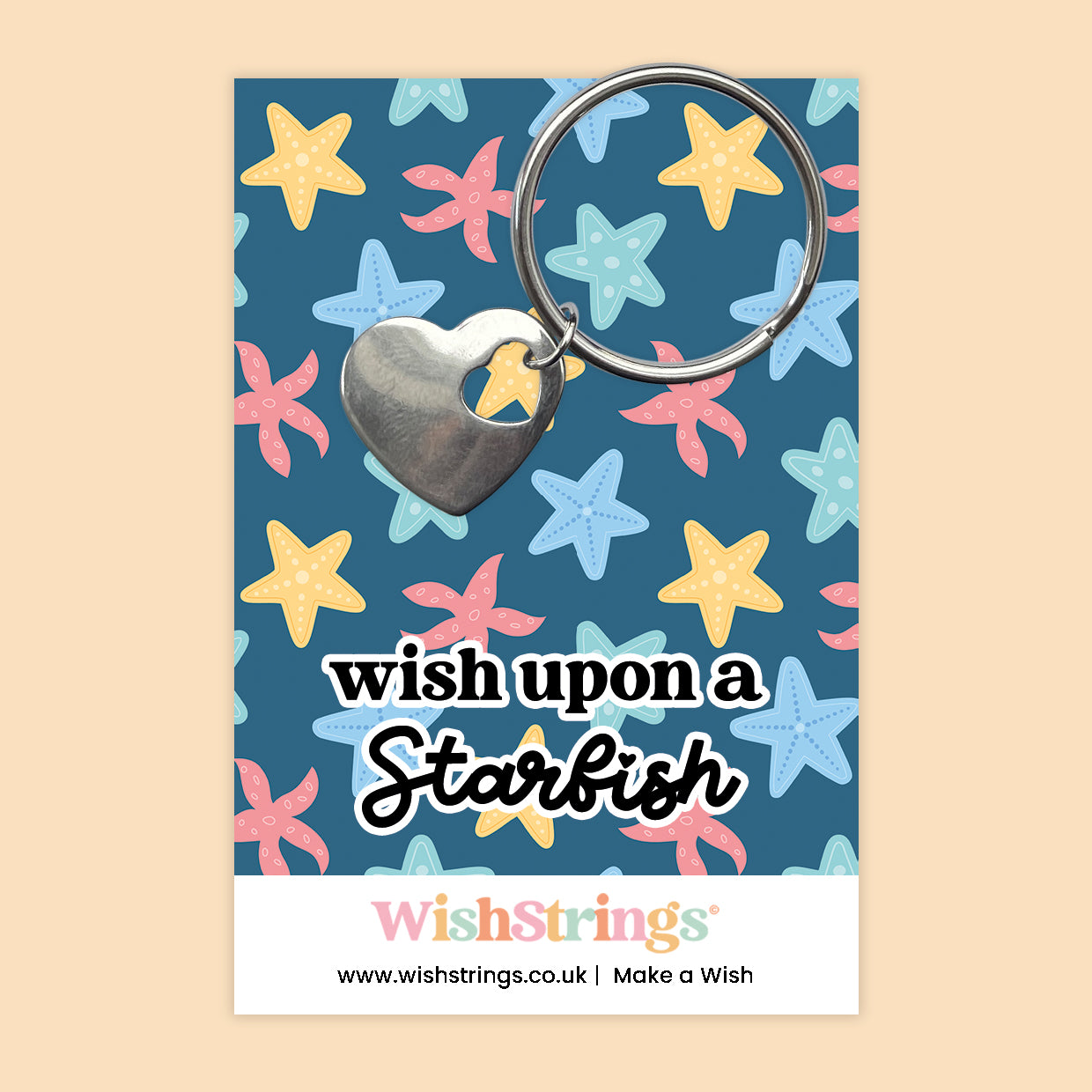Wish Upon a Starfish - Heart Keyring
