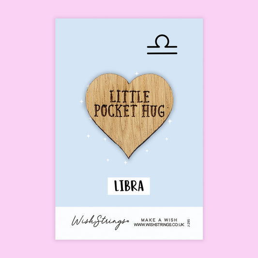 LIBRA, Star Sign - Oak Pocket Hug Token | J295