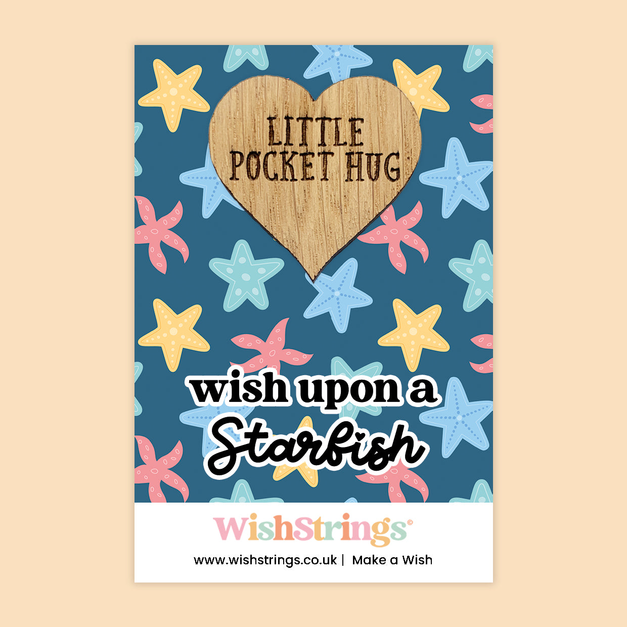Pocket Hug – Wish Upon a Starfish | Coastal Gift for Friends | Seaside Keepsake Token of Hope, Wishes & Positivity