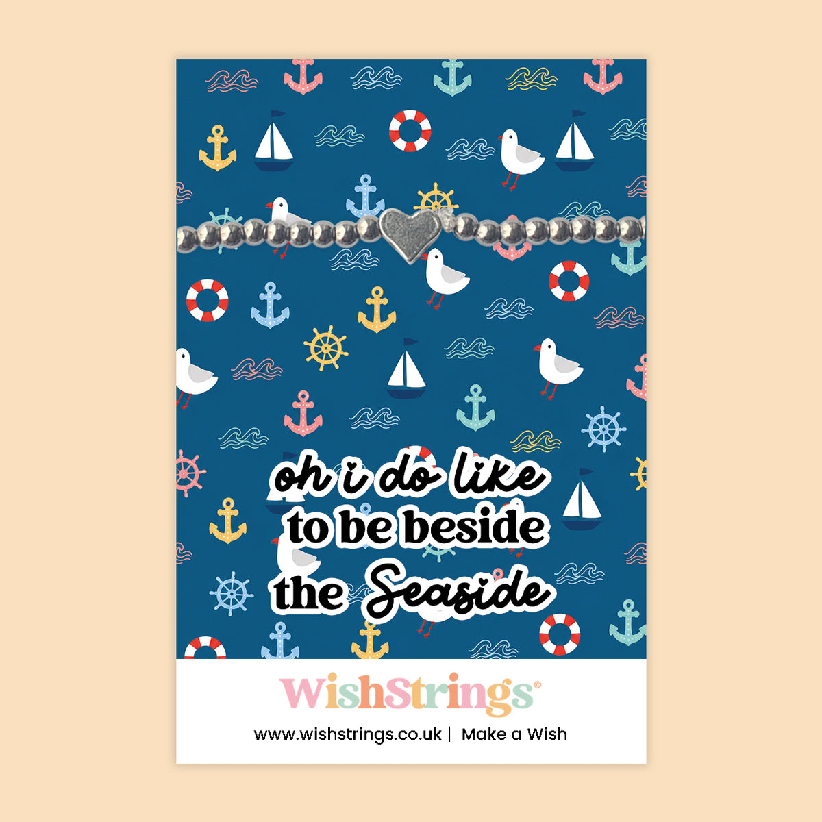 Oh I Do Like to Be Beside the Seaside - Heart Stretch Bracelet