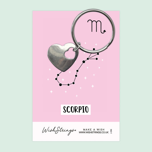 SCORPIO, Star Sign Horoscope - Heart Keyring