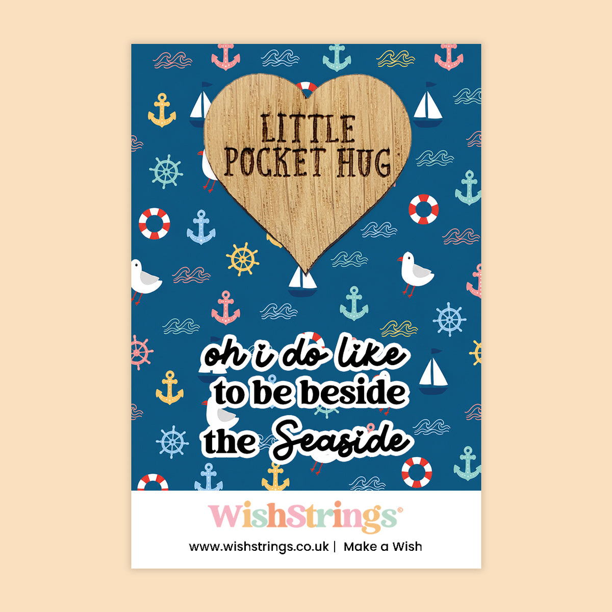 Pocket Hug – Oh I Do Like to Be Beside the Seaside | Seaside Gift | Coastal Keepsake Token for Beach Lovers