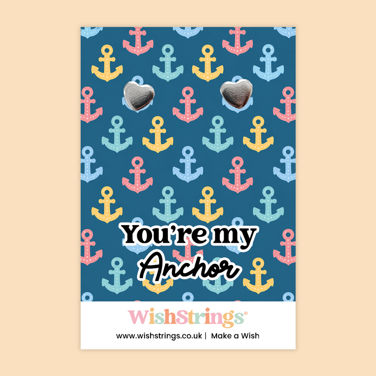 You’re My Anchor - Silver Heart Stud Earrings | 304 Stainless - Hypoallergenic