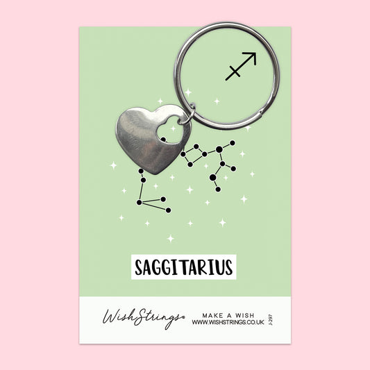 SAGGITARIUS, Star Sign Horoscope - Heart Keyring