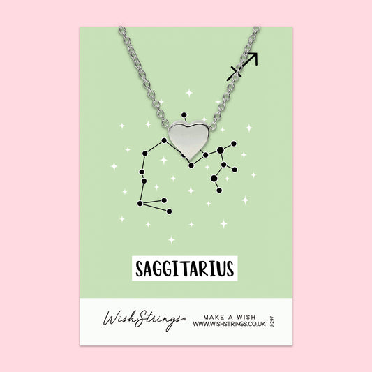SAGGITARIUS, Star Sign Horoscope - Heart Necklace