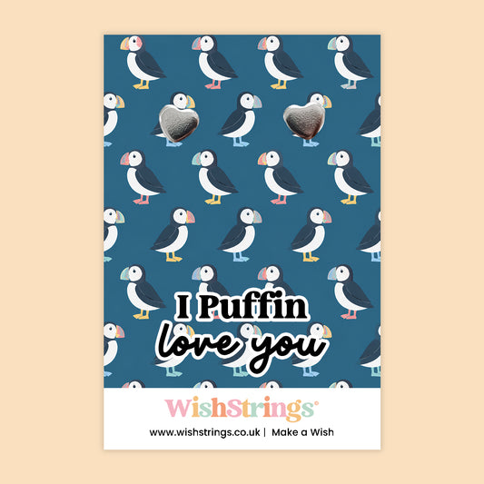 I Puffin Love You - Silver Heart Stud Earrings | 304 Stainless - Hypoallergenic