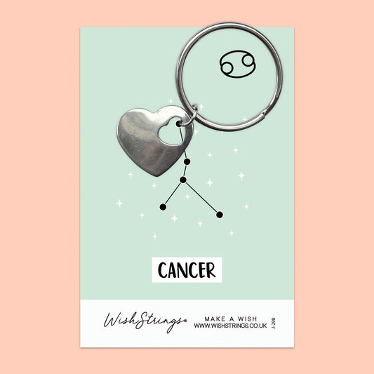 CANCER, Star Sign Horoscope - Heart Keyring