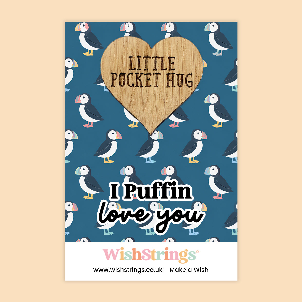Pocket Hug – I Puffin Love You | Cute Puffin Gift | Seaside Keepsake Token for Someone Special