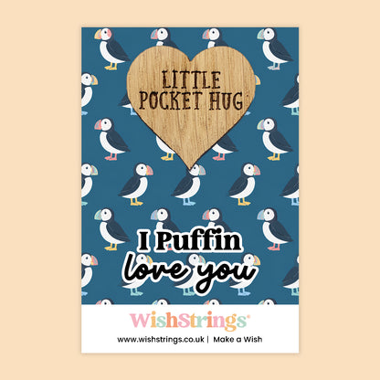 Pocket Hug – I Puffin Love You | Cute Puffin Gift | Seaside Keepsake Token for Someone Special