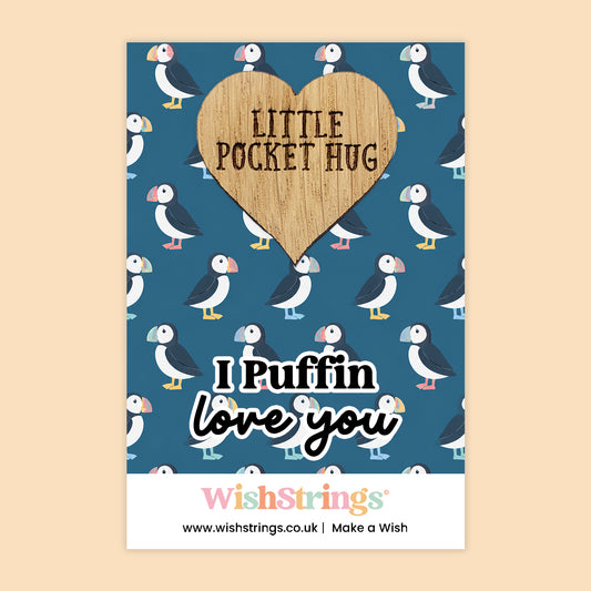 Pocket Hug – I Puffin Love You | Cute Puffin Gift | Seaside Keepsake Token for Someone Special