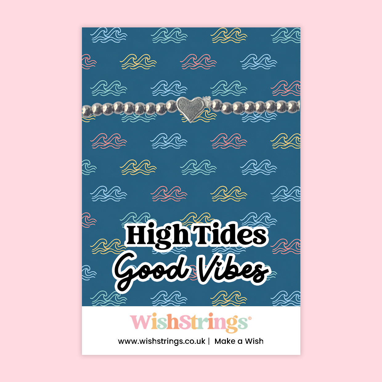 High Tides Good Vibes - Heart Stretch Bracelet