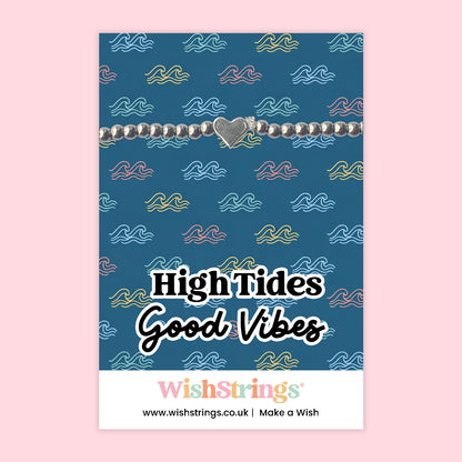 High Tides Good Vibes - Heart Stretch Bracelet