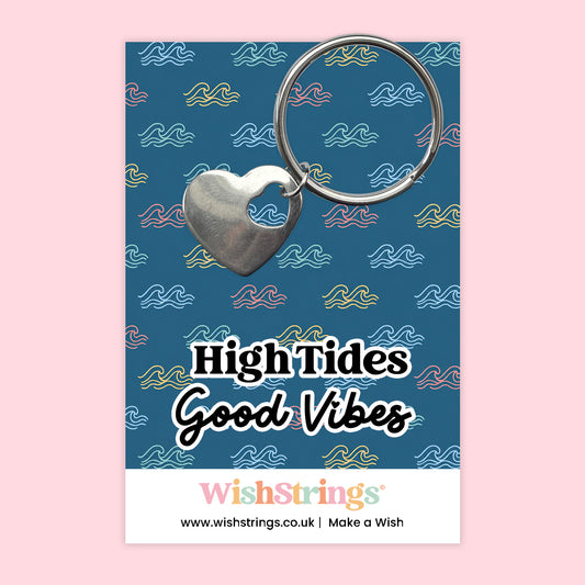 High Tides Good Vibes - Heart Keyring