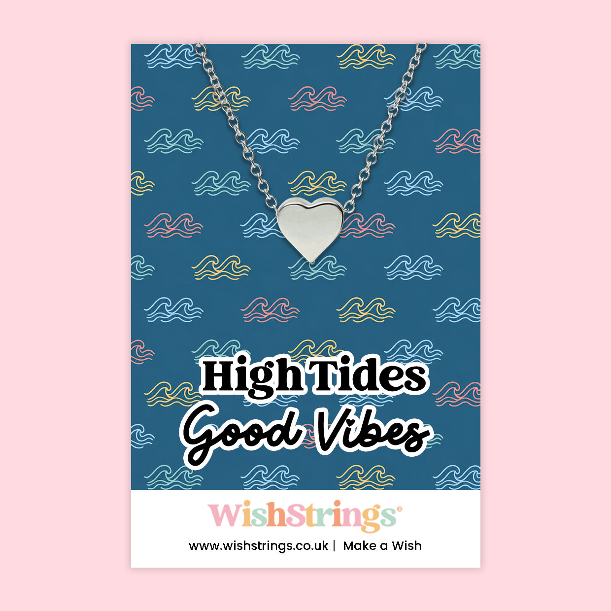High Tides Good Vibes - Heart Necklace