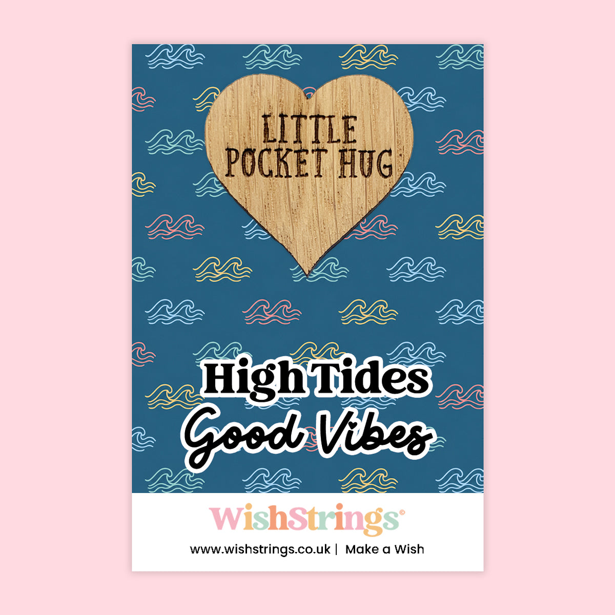 Pocket Hug – High Tides Good Vibes | Seaside Gift | Coastal Keepsake Token for Positivity, Relaxation & Happiness