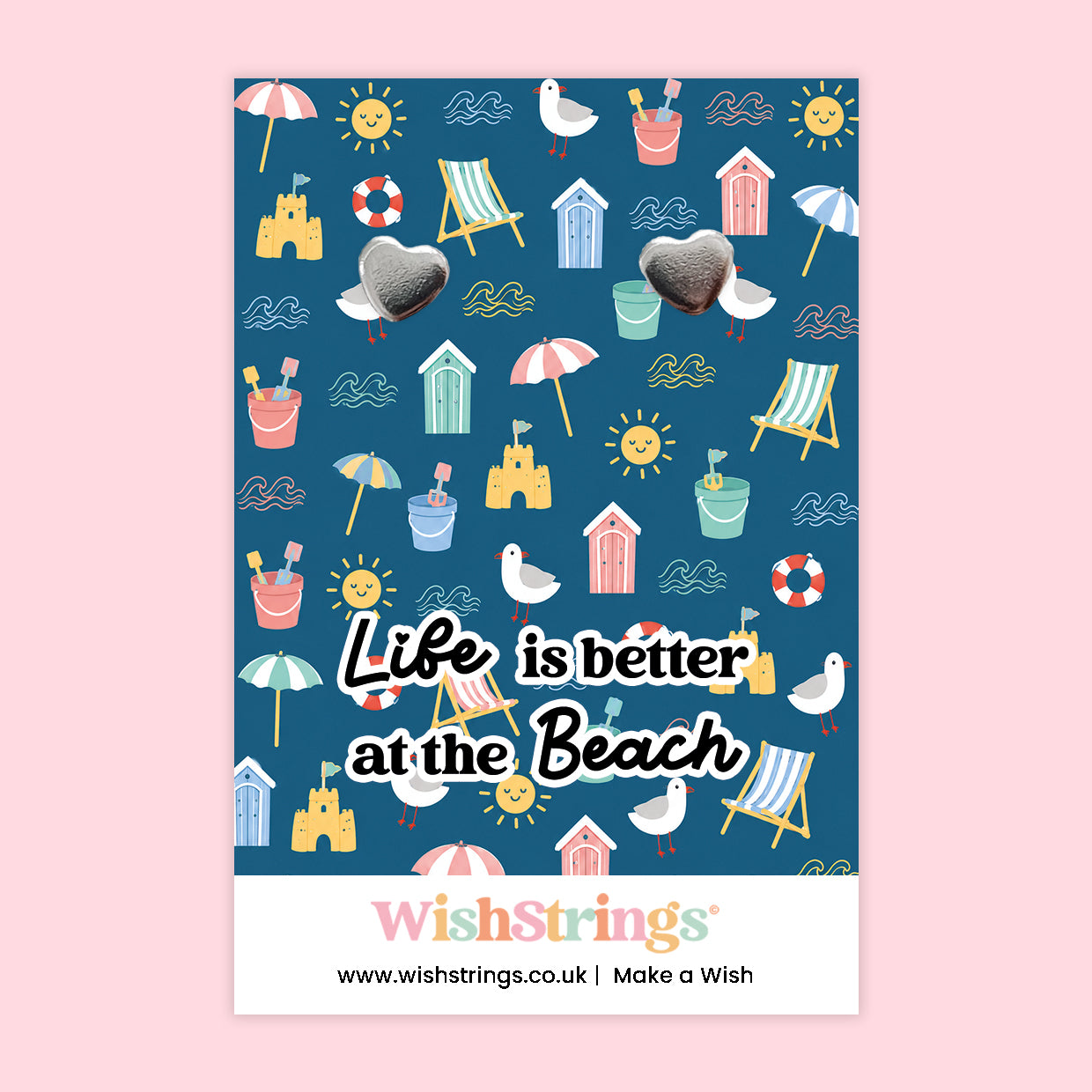 Life Is Better at the Beach - Silver Heart Stud Earrings | 304 Stainless - Hypoallergenic