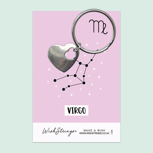 VIRGO, Star Sign Horoscope - Heart Keyring