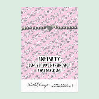 Infinity, Love & Friendship - Heart Stretch Bracelet