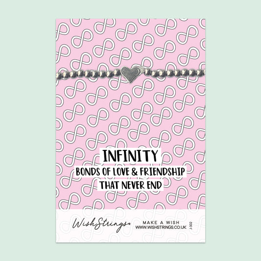 Infinity, Love & Friendship - Heart Stretch Bracelet