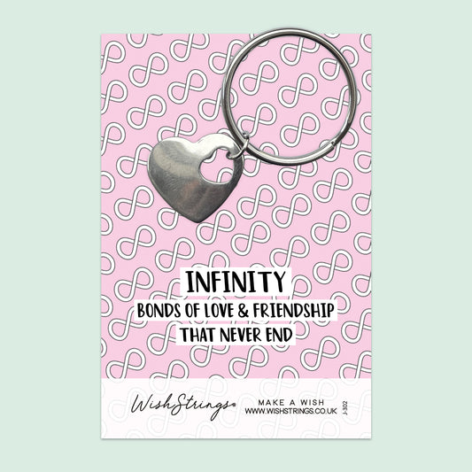 Infinity, Love & Friendship - Heart Keyring