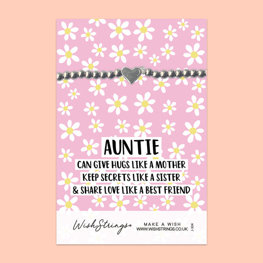 Auntie - Heart Stretch Bracelet