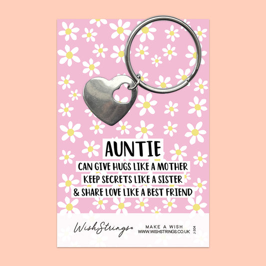 Auntie - Heart Keyring